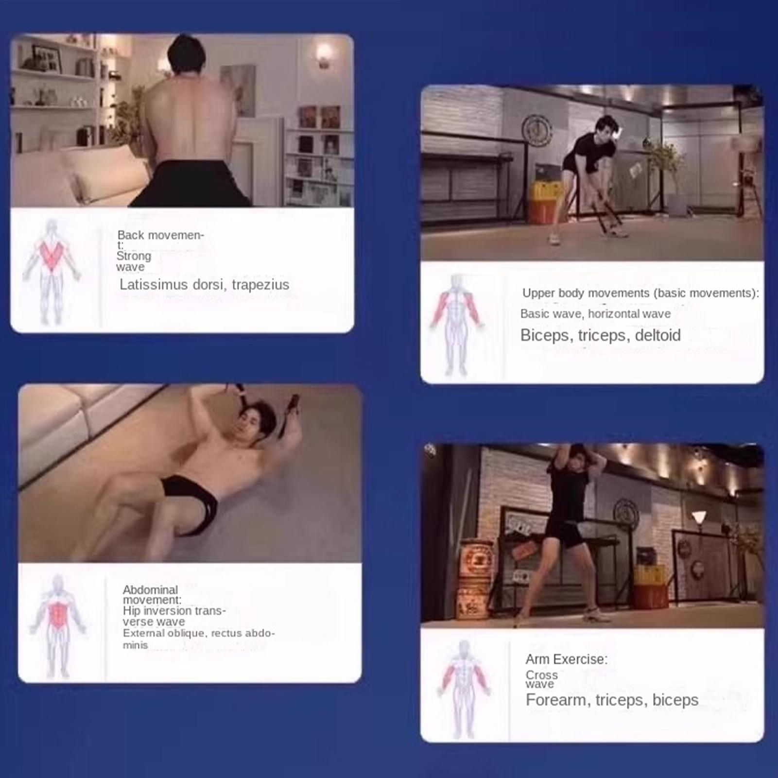 Battle Rope Exercise - Cuerdas de entrenamiento portátiles antideslizantes, equipo