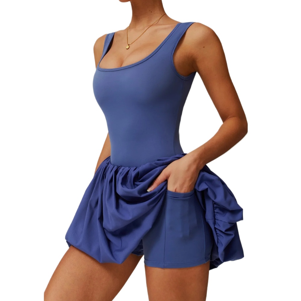 Yoga Fitness Dress - Mono Deportivo Antideslumbrante para Mujer, Vestido