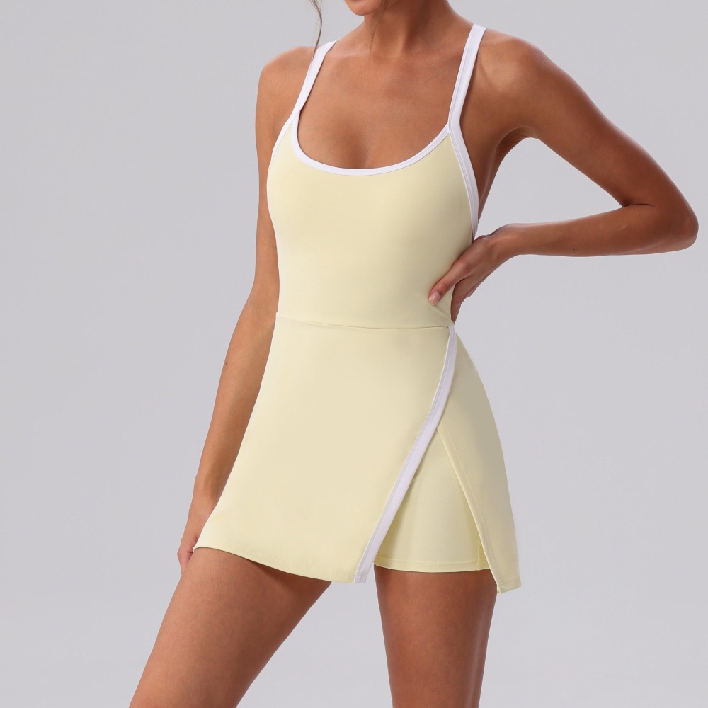 Vestidos de tenis con contrast - Yoga Fitness Dress reseña y precio
