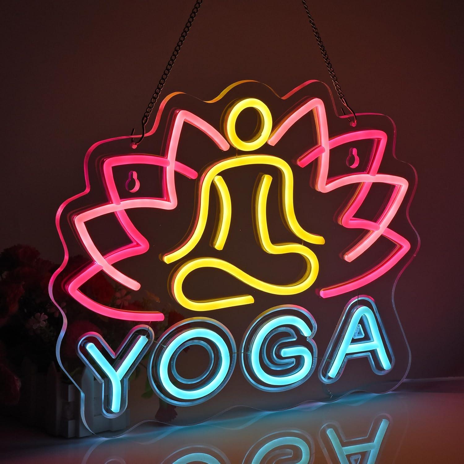 Letrero de Neón de Yoga, Luces - Yoga Fitness Rooms reseña y precio