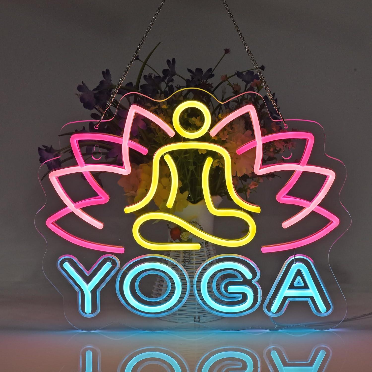 Letrero de Neón de Yoga, Luces - Yoga Fitness Rooms reseña y precio
