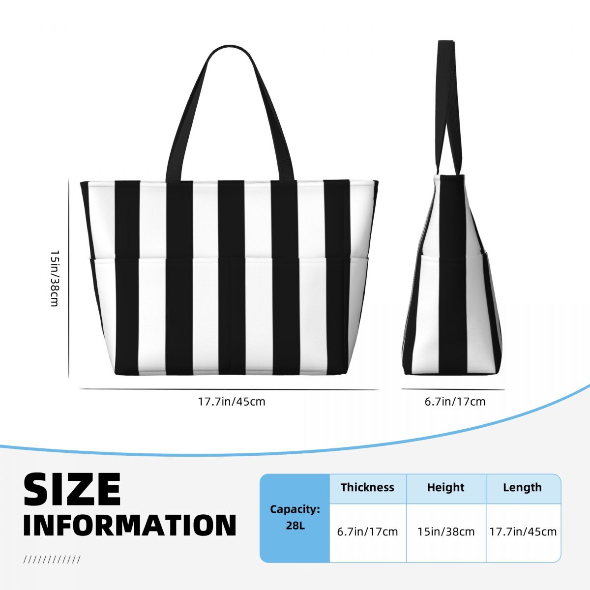 Bolso de mano de playa a rayas - Yoga Fitness Tote reseña y precio