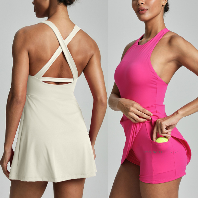 Vestido de tenis sin espalda p - Yoga Fitness Dress reseña y precio