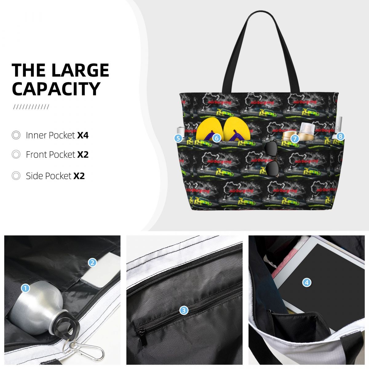 Bolso de playa con estampado N - Yoga Fitness Tote reseña y precio