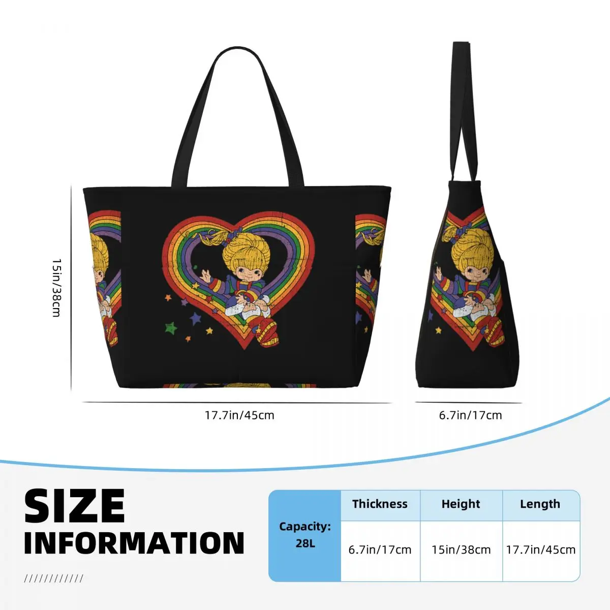 Bolso de playa Rainbow Brite c - Yoga Fitness Tote reseña y precio