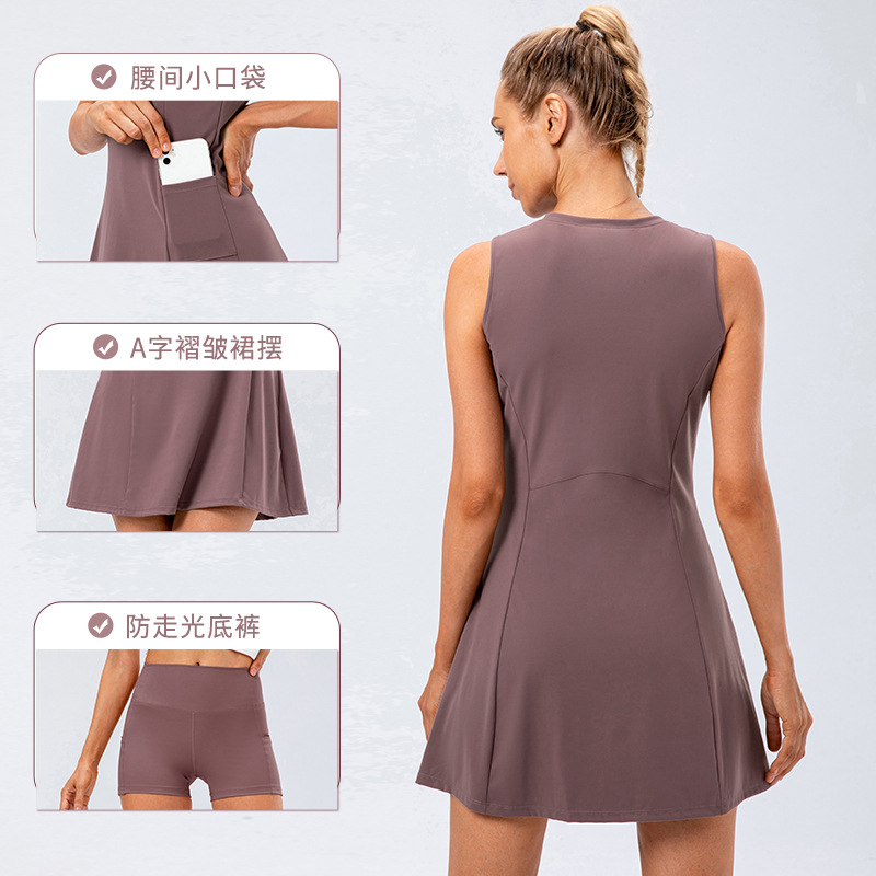 Vestido de tenis con pantalone - Yoga Fitness Dress reseña y precio